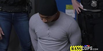 Black robber is learning how to behave with two slutty MILFs.