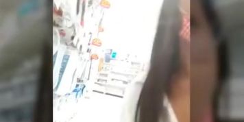Asian Girl squirting in the market