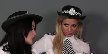 Clothed cops sucking cock
