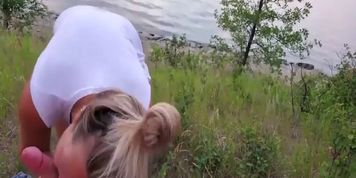 Blowjob By The Lake Turns Into Full Screw With Cum All Over Her Ass-Jaxinvenice