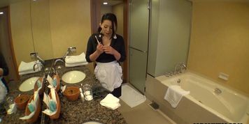 Japanese Milf Roomservice Maid Gets Caught Masturbating