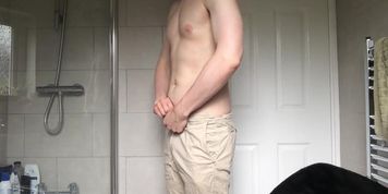I strip teas for you and show my rock rough cock (BritishAmateur, Uncut Dick)