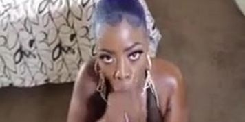 Sexy ebony Celebrity Cummings blowjob