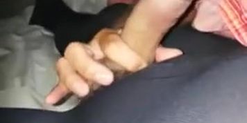 Pantyhose handjob and blowjob