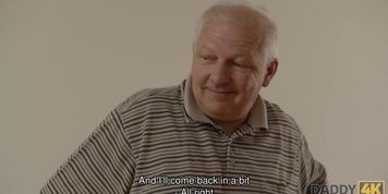 DADDY4K Enticing chick copulates with BFs handsome daddy in bedroom