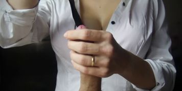 Titfuck in a Red Bra Ends with Cum between Boobs