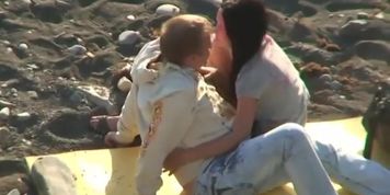 Voyeur caught a fat guy fucking a sexy girl