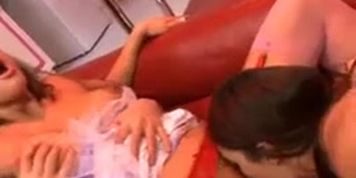 Two women enjoying a anal and big boobs in stockings