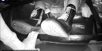 Candid hand trample with boots