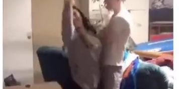 Girl gets stuck in washing machine