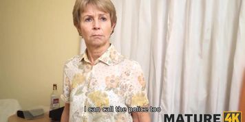MATURE4K. Mature maid dragged into sex with handsome guy