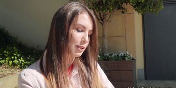 Beautiful Euro babe fucks in public (Elle Rose)
