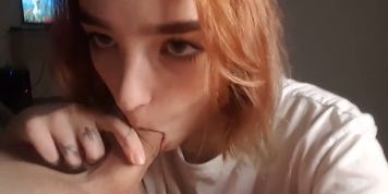 SCHOOLGIRL SWALLOWS a lot of CUM