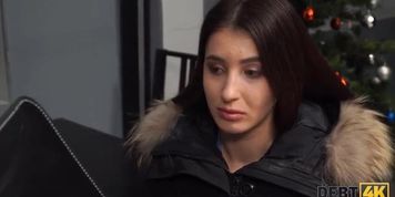 Russian girl spreads legs for the debt collector