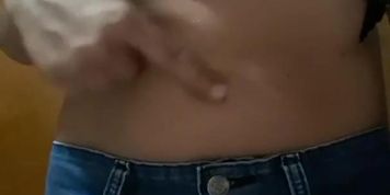 Navel play with oil
