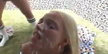 cum covered beauty