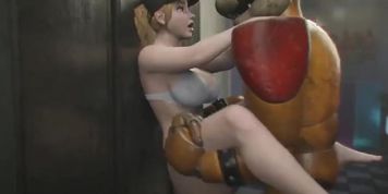 Horny Bunny Robot Fucks Big Tits Indian Girl In Gate Scene
