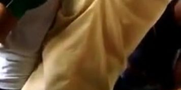 Old Man Bulge Pressing Young Teen in Bus