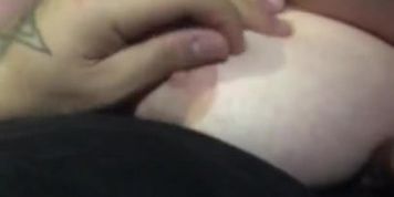 Trucker Semi blowjob titty screw huge boobs cumshot cum on titties MILF cougar PAWG big Mexican cock