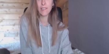 Russian Girl with Blue Eyes Shows Body on Webcam