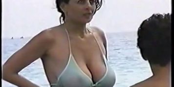 hot big tit mom at the beach