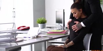 Latina Secretary doing her Job