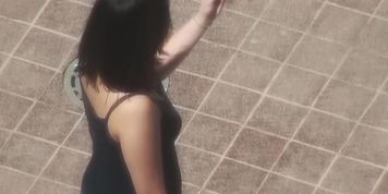 Girl Picking Things Up In Low Pants
