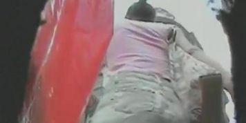 Amateur upskirt brunette video