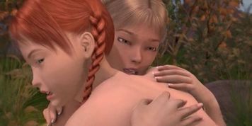Three animated lesbos licking