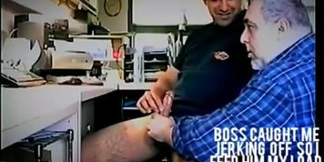 BOSS CAUGHT ME JERKING OFF SO I FED HIM MY LOAD 