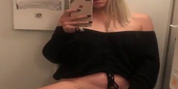 Playing with my pussy in the airplane bathroom 