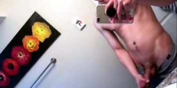 Jerking off in the bathroom in front of the mirror