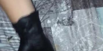 Hot Wife finger blasts my ass while jerking my uncut dick until I Cum hard.