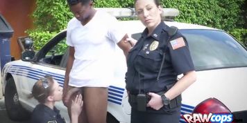 Sexy Milfs are taking care of this black criminal needs in public