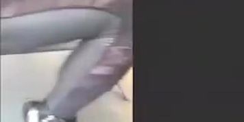 Chickie in leather pants pisses on the restaurant's floor