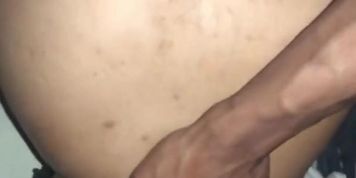 Sub indian girlfriend gets hot cum on her fat juicy ass 