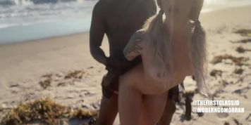 Blonde Hotwife BBC Beach Cuckold