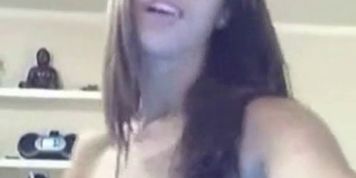 Hot busty big tit college babe teases on webcam