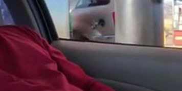 Car Flash Girl at Gas Station