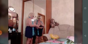 Blonde granny mega Saggy boobs