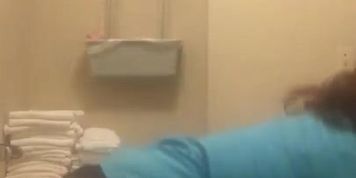 Quick tease in the work bathroom 