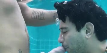 Josh and Ricky having fun in the pool