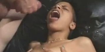 Beautiful Black Teen Anal and Facial by White Cock