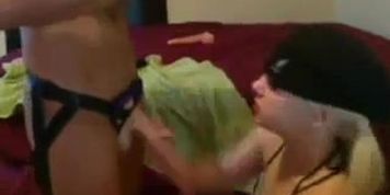 Cute Blonde Lesbian Fucked By A Strapon