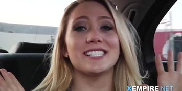 Excited girl wears cum as a trophy on her face