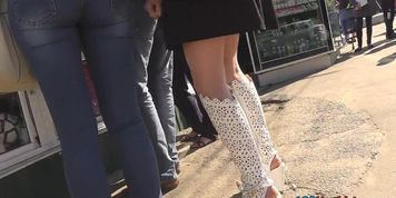 Provocative upskirt ass video with exciting girl