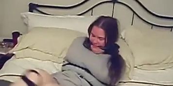 Chubby girl on bed
