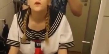 Blonde Schoolgirl in toilet (Amadani)