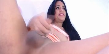Gorgeous Tranny Babe Jerking Hard Dick