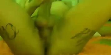 Shemale Stroking Her Massive Cock